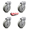 Service Caster 5 Inch Gray Polyurethane Wheel Swivel Bolt Hole Caster Set SCC-BH20S514-PPUB-4